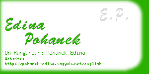 edina pohanek business card